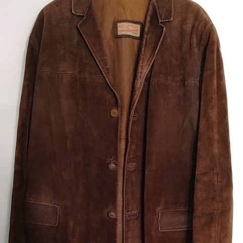 Men's vintage suede leather jacket used, brown, Anwar Yacout Alexandria