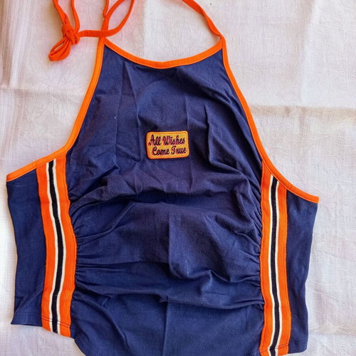 Shein halter top like new, blue with orange details, size L