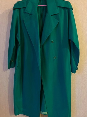 Ellen Tracy silk emerald coat refurbished, Medium/Large