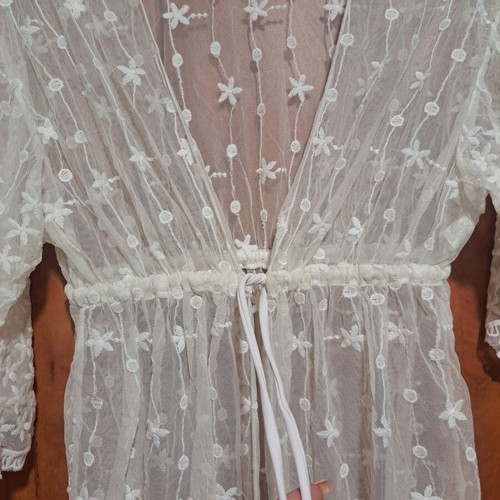 Kaftan beachwear lace, like new, size S/M, white