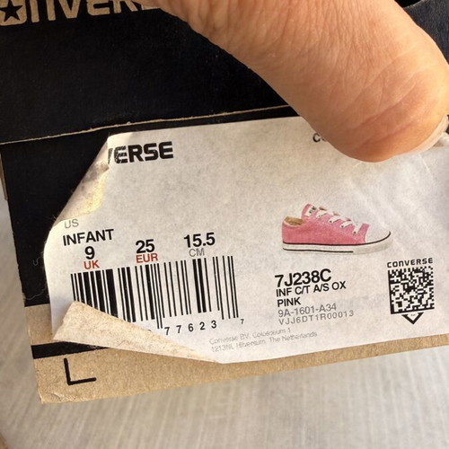 Converse kids' sneakers for girls EU25 UK9 15.5cm, pink