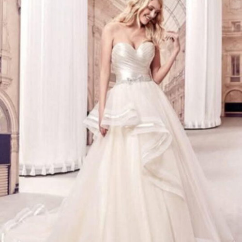 Eddy-K wedding dress new, ivory champagne color, size medium-large