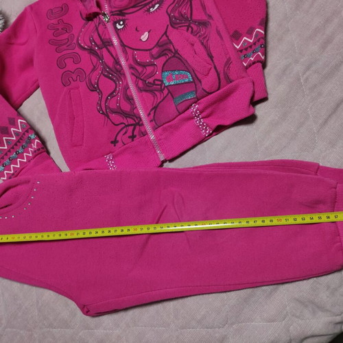 Girls' tracksuit set used, size 4 years, pink