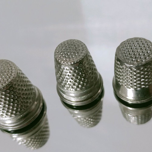 Thimbles used, set of 3 sizes, German