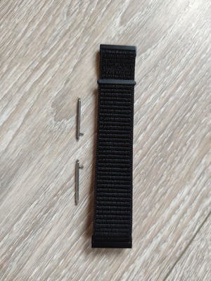 Watch Soft Nylon Strap 24mm New, Black