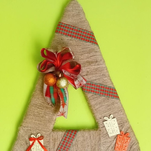 Christmas tree made of cardboard new, handmade