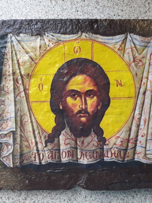 Εικόνα σε πέτρα μεταχειρισμένη, διαστάσεις 17Χ15 εκ.