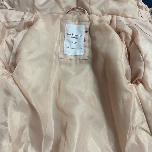 Autumn jacket used with cherry pattern and ears, size 74 cm