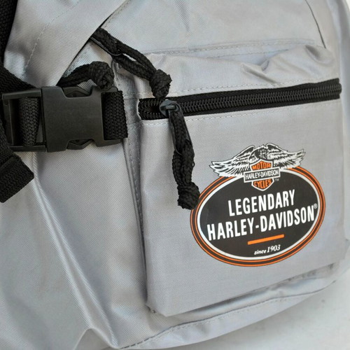 Harley-Davidson Vintage Silver Backpack Y2K Tech New