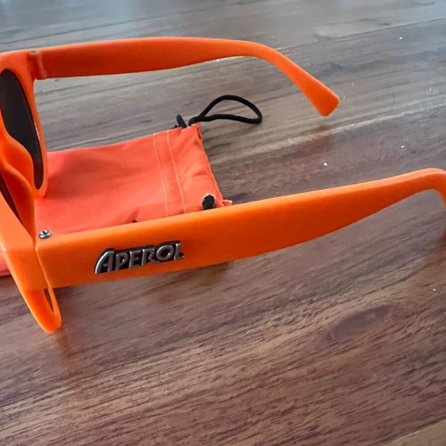 Aperol Spritz Sunglasses new, orange frame with blue lenses