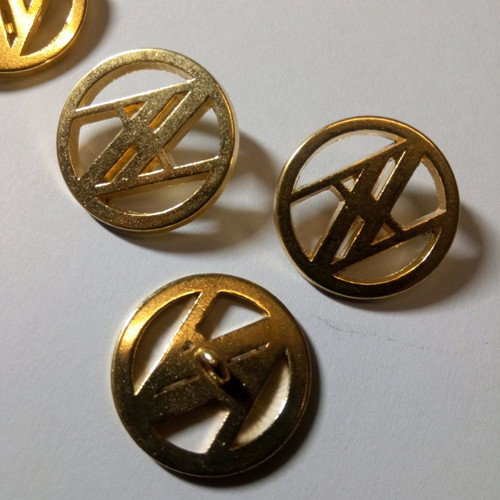 Metal buttons new, gold color, 3,000 pcs, 22 mm diameter
