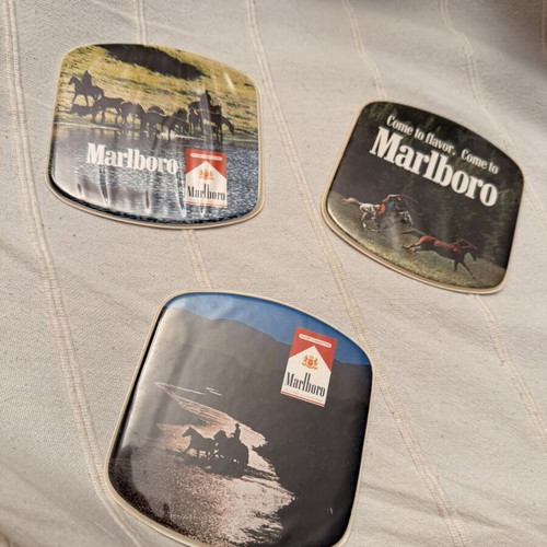 Marlboro vintage coasters set of 3 used