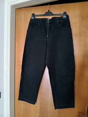 Zara women's wide high-waist jeans like new, size L, black