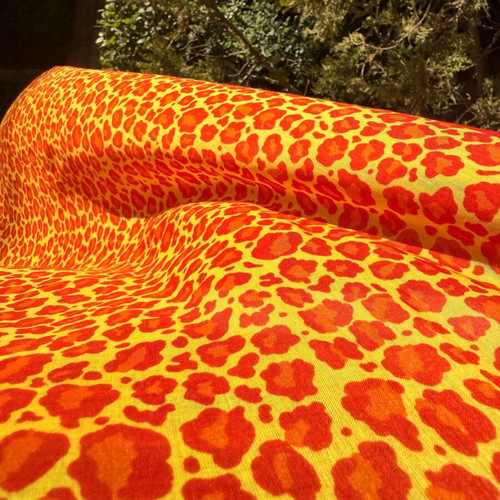 Transparent animal print pareo like new, orange and yellow