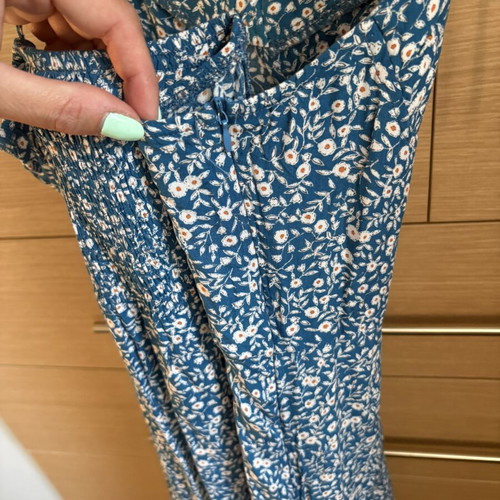 Shein dress medium blue with side slit and zipper like new