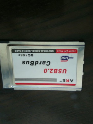 Pcmcia USB 2.0 controller used with two USB ports for old laptops