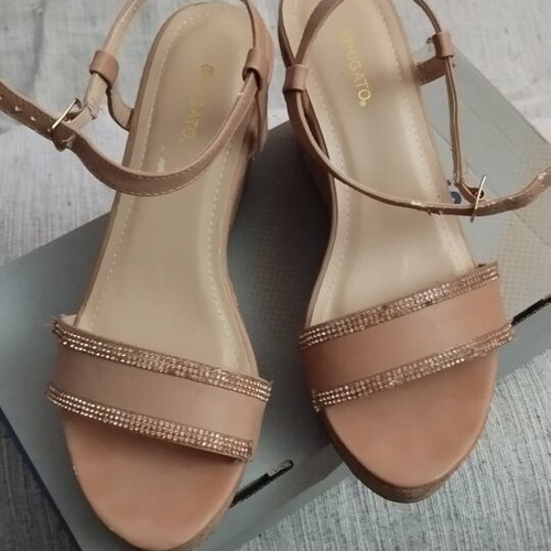 Migato beige platform sandals used, heel height 10 cm, size 38