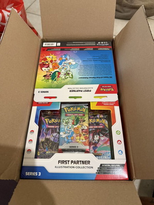 First Partner Series 3 Pokemon card pack, 6 opened cases