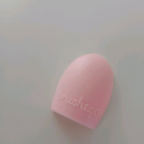 BrushEgg makeup brush cleaner like new, pink silicone