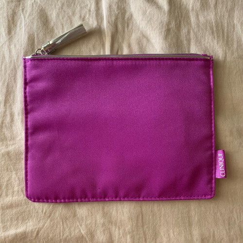 Clinique waterproof purple toiletry bag with silver details new