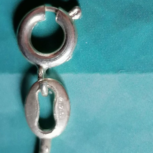 Silver 925 anklet with chain and red beads new