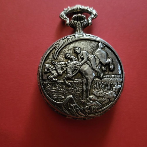 Pocket watch used, functional, men's, gray, 1950