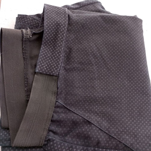 Blue pants with subtle geometric pattern and elastic waist, size L