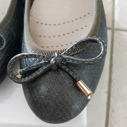 Rollini leather ballerinas gray anthracite metallic like new, size 39