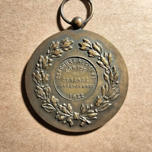 Memorabilia medal used from Belgium 1932 Concours Régional du Comice du Condroz