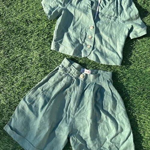 Karavan linen set dusty mint XS