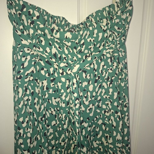 High-waist pants with belt like new, green, size S