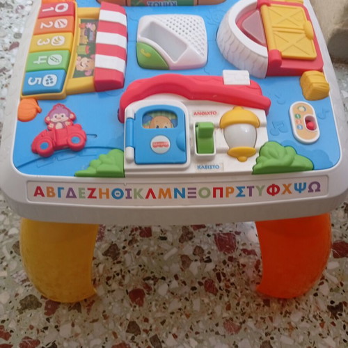 Fisher-Price Laugh & Learn baby toy used, with Greek alphabet and numbers