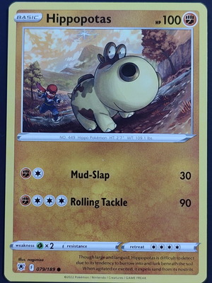 Hippopotas Pokémon card Astral Radiance near mint, Non-Holo