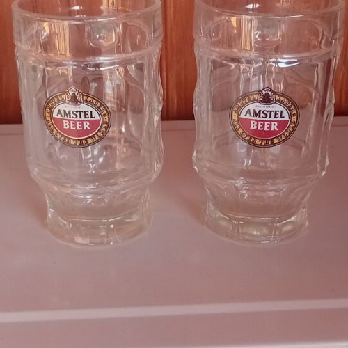Amstel Beer Glasses used, set of 2, 500ml