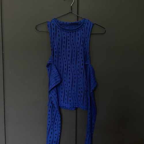 Shein top with off-shoulder design new, blue, size XS