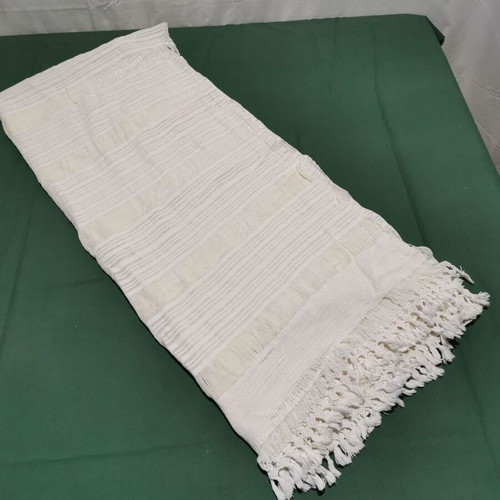Woven wool bed sheet used, 1940s era