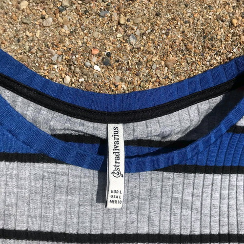 Rib Crop Top Stradivarius like new, colorful stripes, size M