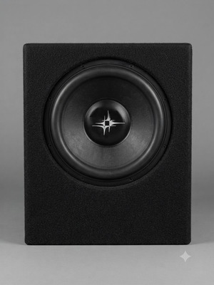 Pearless car subwoofer in 10"/12" cabinet with carpet finish, used