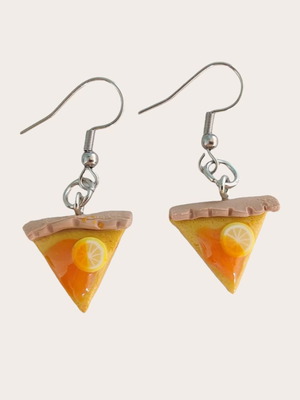 Σκουλαρίκια κρεμαστά τάρτα λεμόνι με πολυμερικό πηλό νέα