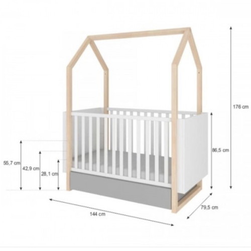 Bellamy preteen bed - cot Montessori, like new, Grecostrom mattress available