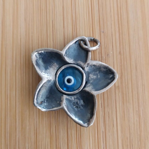 Silver .925 pendant amulet new with evil eye