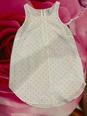 Stradivarius polka dot shirt used, white, size S