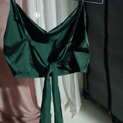 Top with back tie, like new, green, size S
