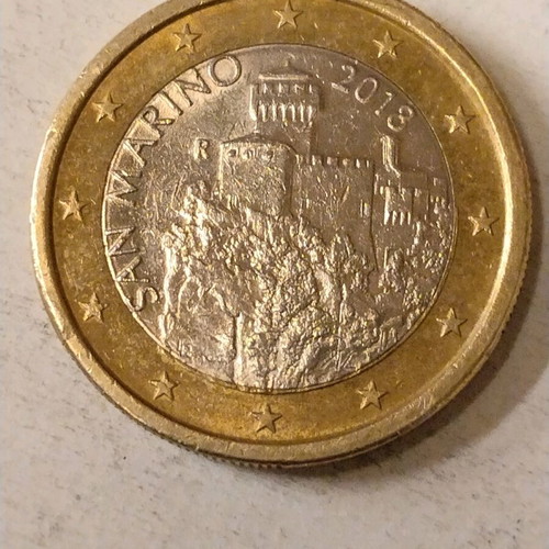 Collector coin 1 euro from San Marino used, 2018