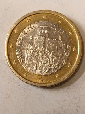 Collector coin 1 euro from San Marino used, 2018