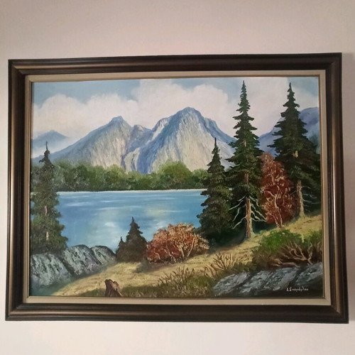 Landscape painting used with vivid colors and nature details