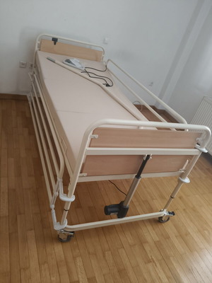 Electric patient support bed with mattress and additional anti-bedsore mattress, new