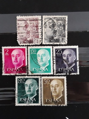 Spain 1939 & 1955 General Franco stamps like new, set of 7
