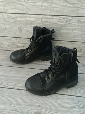 Zara Boys leather boots size 27, black