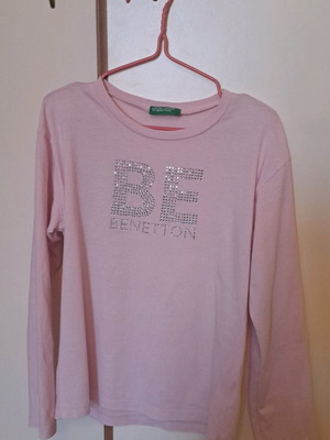 Girls blouse Benetton used, size 7-8 years, beige pink